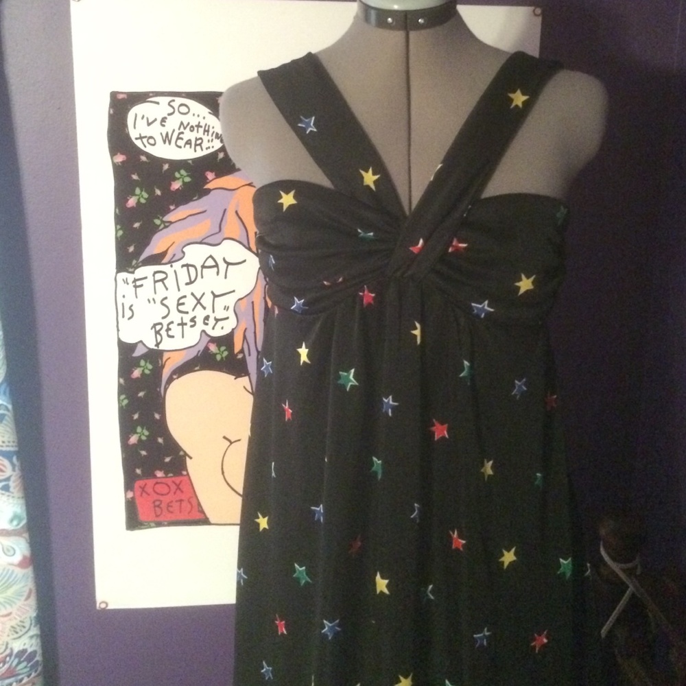 Betsey Johnson rainbow star dress size 4